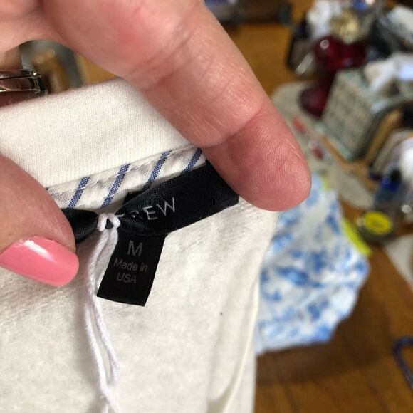 J Crew Scoop Neck Heather Nautical Striped Combo Pullover Sweatshirt - M - Picture 9 of 11